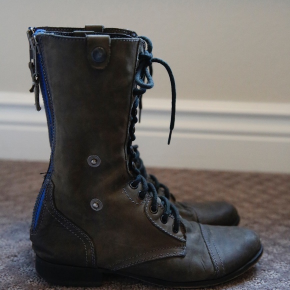 Steve Madden Flannel-Lined Combat Boots - Picture 6 of 8